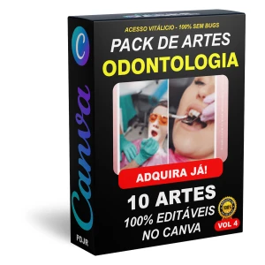 Pack Canva Odontologia Vol 4 - 10 Artes Editáveis - Serviços Digitais