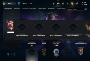 Conta Unranked com 100 Champs e 85 Skins + 900 RP - League of Legends LOL