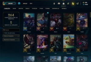 Conta Unranked com 100 Champs e 85 Skins + 900 RP - League of Legends LOL