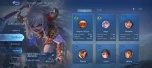 Conta mítico Mobile legends barata