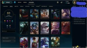 CONTA PLATINA V COM 143 champs E 130 SKINS - League of Legends LOL