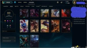 CONTA PLATINA V COM 143 champs E 130 SKINS - League of Legends LOL