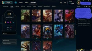 CONTA PLATINA V COM 143 champs E 130 SKINS - League of Legends LOL