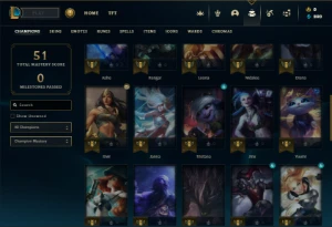 Esmeralda 4 com 42 Champs e 7 Skins - League of Legends LOL