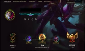 Conta League of legends Ouro 2, borda platina LOL