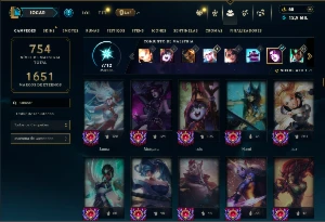 Prata 3 com TODOS os champs e 191 Skins ( MONO SUP ) - League of Legends LOL