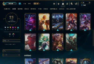 Ferro 1 com 60 Champs e 23 Skins - League of Legends LOL