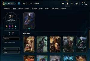 Conta Platina 3 com 43 Champs e 21 Skins + 1 Fragmento - League of Legends LOL