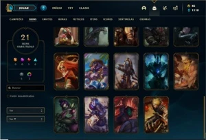Conta Platina 3 com 43 Champs e 21 Skins + 1 Fragmento - League of Legends LOL