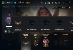 Bronze 3 com 40 Champs e 6 Skins - League of Legends LOL