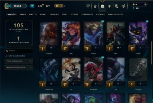 Bronze 3 com 40 Champs e 6 Skins - League of Legends LOL