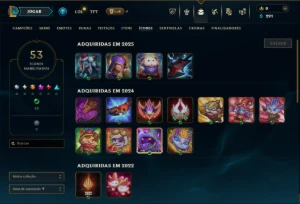 Bronze 3 com 40 Champs e 6 Skins - League of Legends LOL