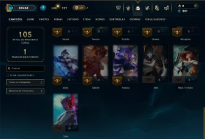 Bronze 3 com 40 Champs e 6 Skins - League of Legends LOL