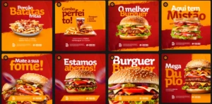 Arte Hamburgueria PSD Premium (Design Editável e Profiss.) - Outros