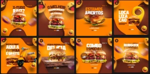 Arte Hamburgueria PSD Premium (Design Editável e Profiss.) - Outros