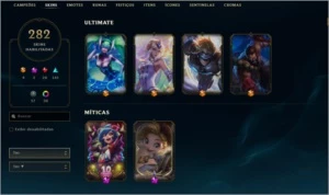 Conta c/ zoe prestigio, 4 skins ultimate, 282 skins+ - League of Legends LOL