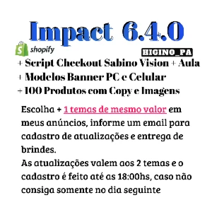 Tema Shopify Impact + Atualizações E Bônus - Outros