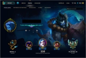CONTA PLATINA 3, 10 GEMAS, 117 SKINS + CONTA NO PBE. - League of Legends LOL