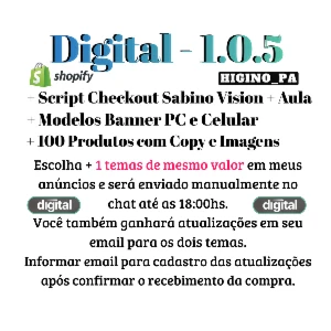 Tema Shopify Digital 5 Layout's + Atualizações E Bônus - Outros