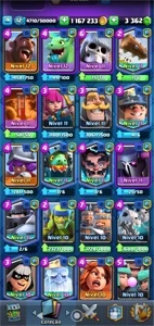 Royale LV12 Ouro 1167M Gema 3362 - Clash Royale