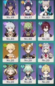Conta com Kazuha, Xiao, Ganyu, Raiden, Tartaglia, Yelan... - Genshin Impact