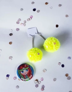 Brincos Festa Pompom Neon - Artesanato e Personalizados