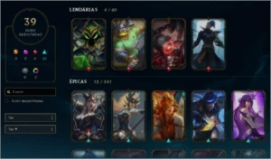 Conta league of legends, gold 4, nunca teve elo, 39 skins LOL