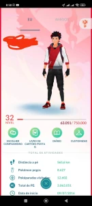 Conta pokémon go de 2016 lvl 32 com 255 pokémons