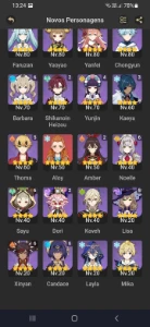 Conta genshin impact ar60, 21 personagens 5 estrelas