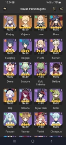 Conta genshin impact ar60, 21 personagens 5 estrelas