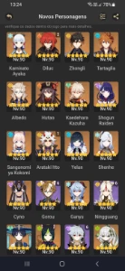 Conta genshin impact ar60, 21 personagens 5 estrelas