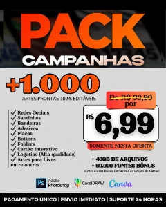 Pack Campanhas +1.000 Artes Prontas - 100% Editáveis
