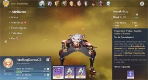 Conta Genshin Impact AR 8 com Itto, Keqing e Gorou C5