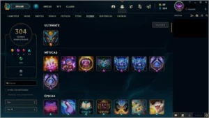 Conta 127 Champs 130 Skins Unranked (Diamond S7,8,9 MMR bom) - League of Legends LOL