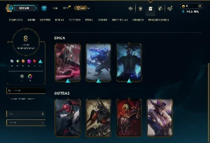 Diamante 3 com 45 Champs e 8 Skins ( 52 PDL ) - League of Legends LOL
