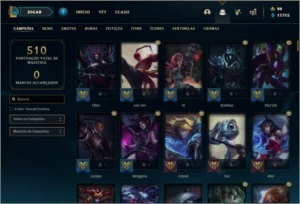 Conta platina 4 com TODOS os champs e 191 skins ( MAIN JG ) - League of Legends LOL