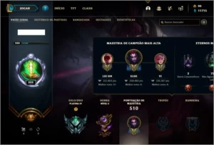 Conta platina 4 com TODOS os champs e 191 skins ( MAIN JG ) - League of Legends LOL