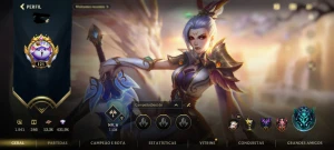 Conta wild rift com Riven prestígio e mais 66 skins