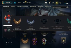 Conta ouro 4 com 120 Champs e 149 Skins + 30 Cromas - League of Legends LOL