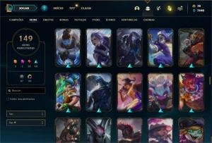 Conta ouro 4 com 120 Champs e 149 Skins + 30 Cromas - League of Legends LOL