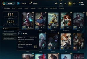 Conta ouro 4 com 120 Champs e 149 Skins + 30 Cromas - League of Legends LOL