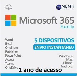Microsoft 365 Family Plus 1 ano de acesso