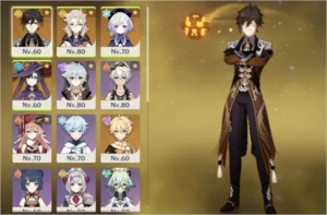 Albedo, Zhongli, qiqi, mona e 2 armas 5* - Genshin Impact