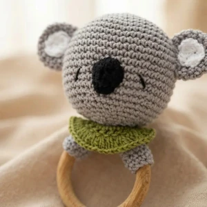 Chocalho Urso Amigurumi - Artesanato e Personalizados