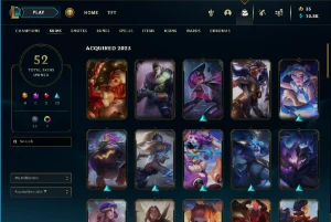 Conta mestre 201pdl 52 Skins League of Legends LOL