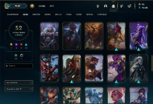 Conta mestre 201pdl 52 Skins League of Legends LOL