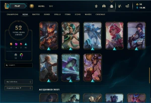 Conta mestre 201pdl 52 Skins League of Legends LOL