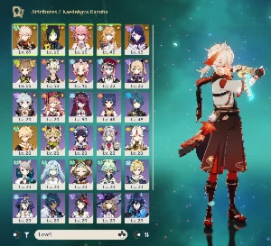 Conta Yae C1, Raiden, Kazuha, Escoffier (+2 armas 5*)