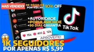 TikTok 1k de seguidores por apenas R$ 5,99 | O mais barato! - Redes Sociais