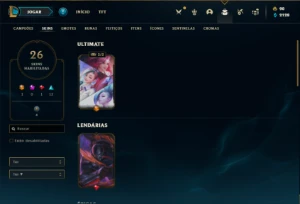 Conta bronze 1 com 60 Champs e 26 Skins ( mais de 100 jogos) - League of Legends LOL
